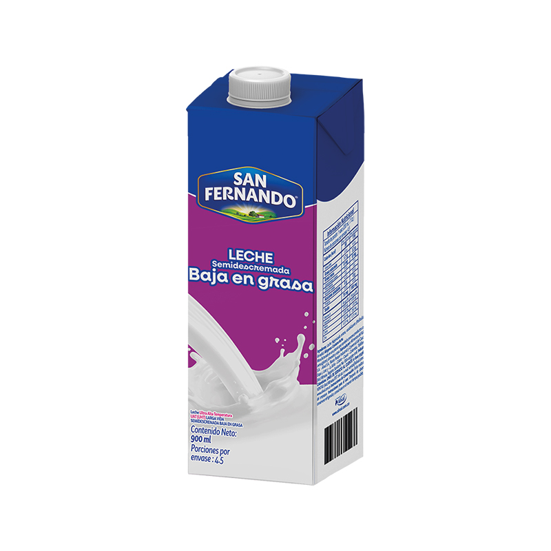 Leche San Fernando Baja En Grasa Tetra Pak 900 ml