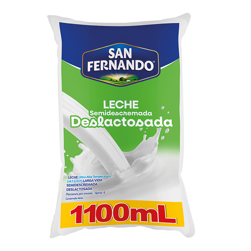 Leche San Fernando Deslactosada Bolsa 1100 ml