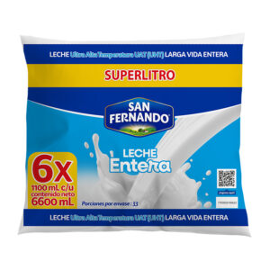 Leche San Fernando Entera 1100 ml  6 Und