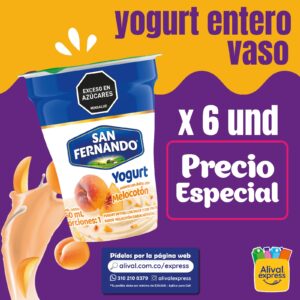 Yogurt Entero San Fernando 160 gr  6 Und