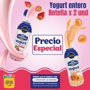 Yogurt Entero San Fernando 1000 gr 2 Unid Precio Especial