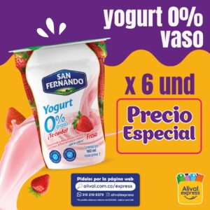 Yogurt 0%  San Fernando 160 gr  6 Unid.