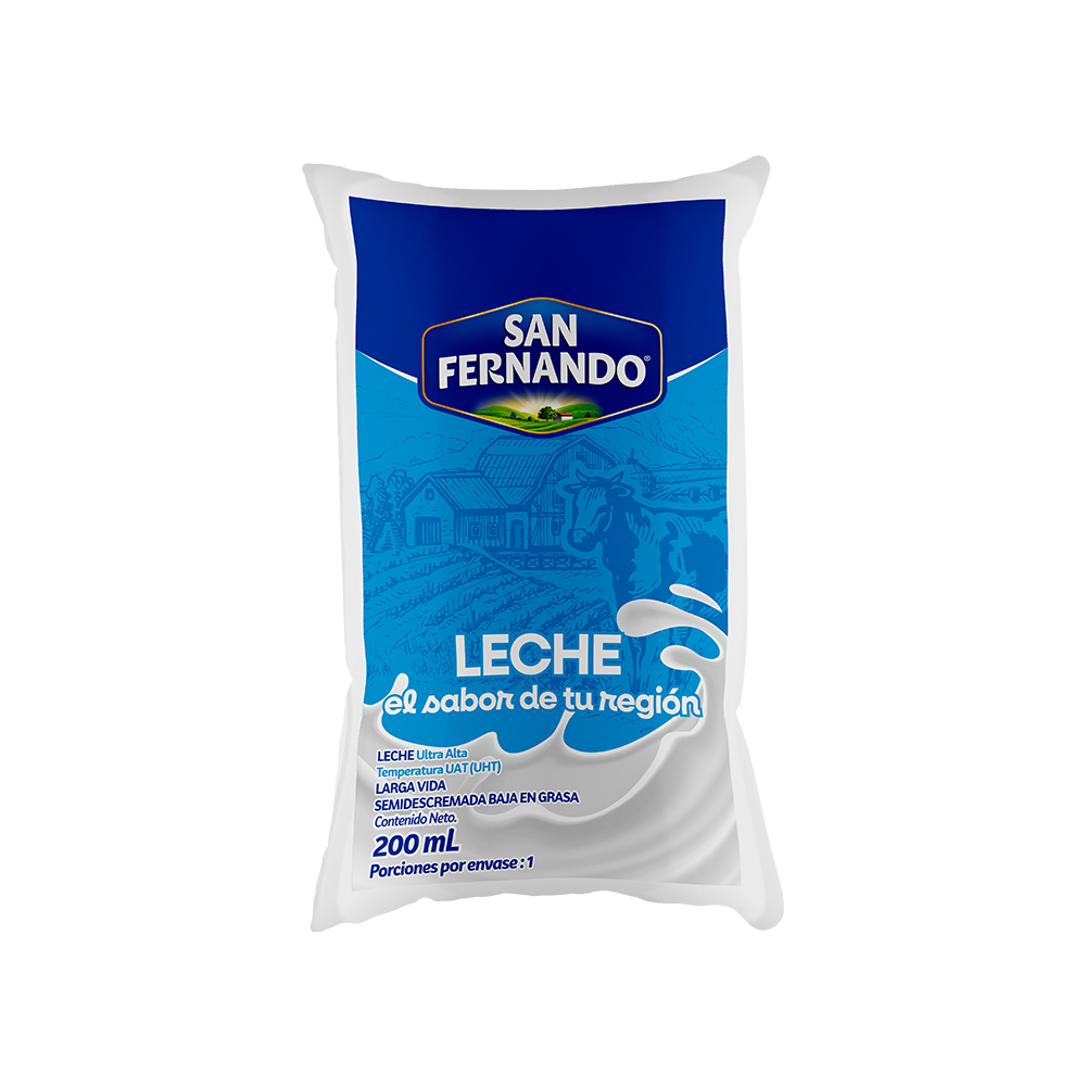 Leche San Fernando Sabor de tu Región Bolsa 200 ml