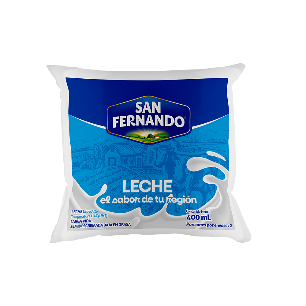 Leche San Fernando Sabor de tu Región Bolsa 400 ml